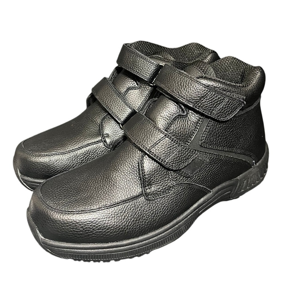 Orthofeet 581 Glacier Gorge Black Leather Hook & Loop Boots Mens Size 10 2e Wide